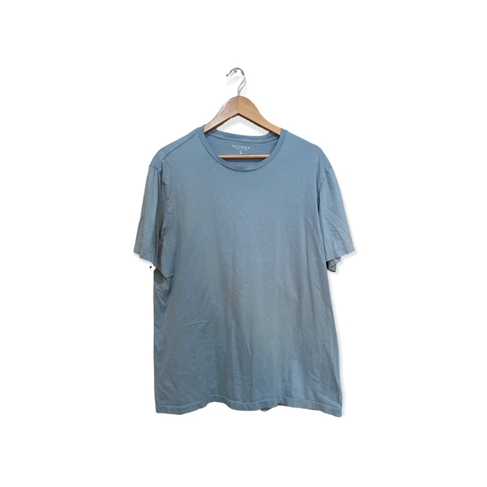 Sonoma Short Sleeve Solid Crew Tee Baby Blue Size Large